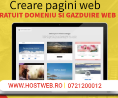 Creare pagini web cu domeniu și gazduire web Incluse Gratuit