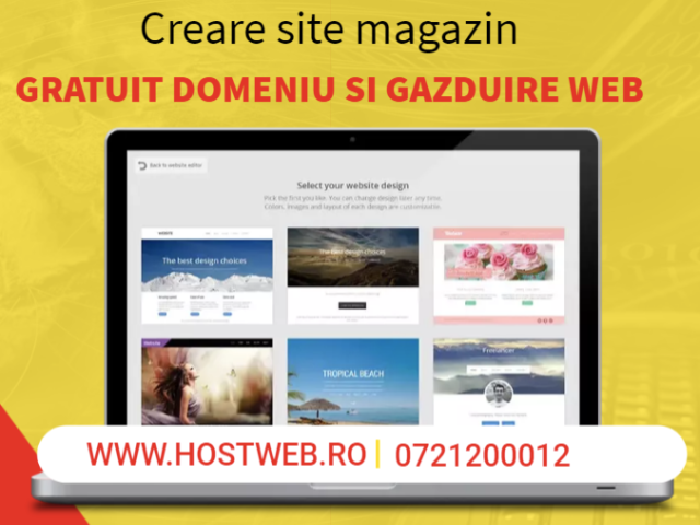 Creare magazin online cu domeniu și gazduire web Incluse Gratuit